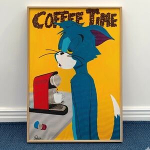 Tired Cat Needs Coffee Time Print 30x40cm Print Only